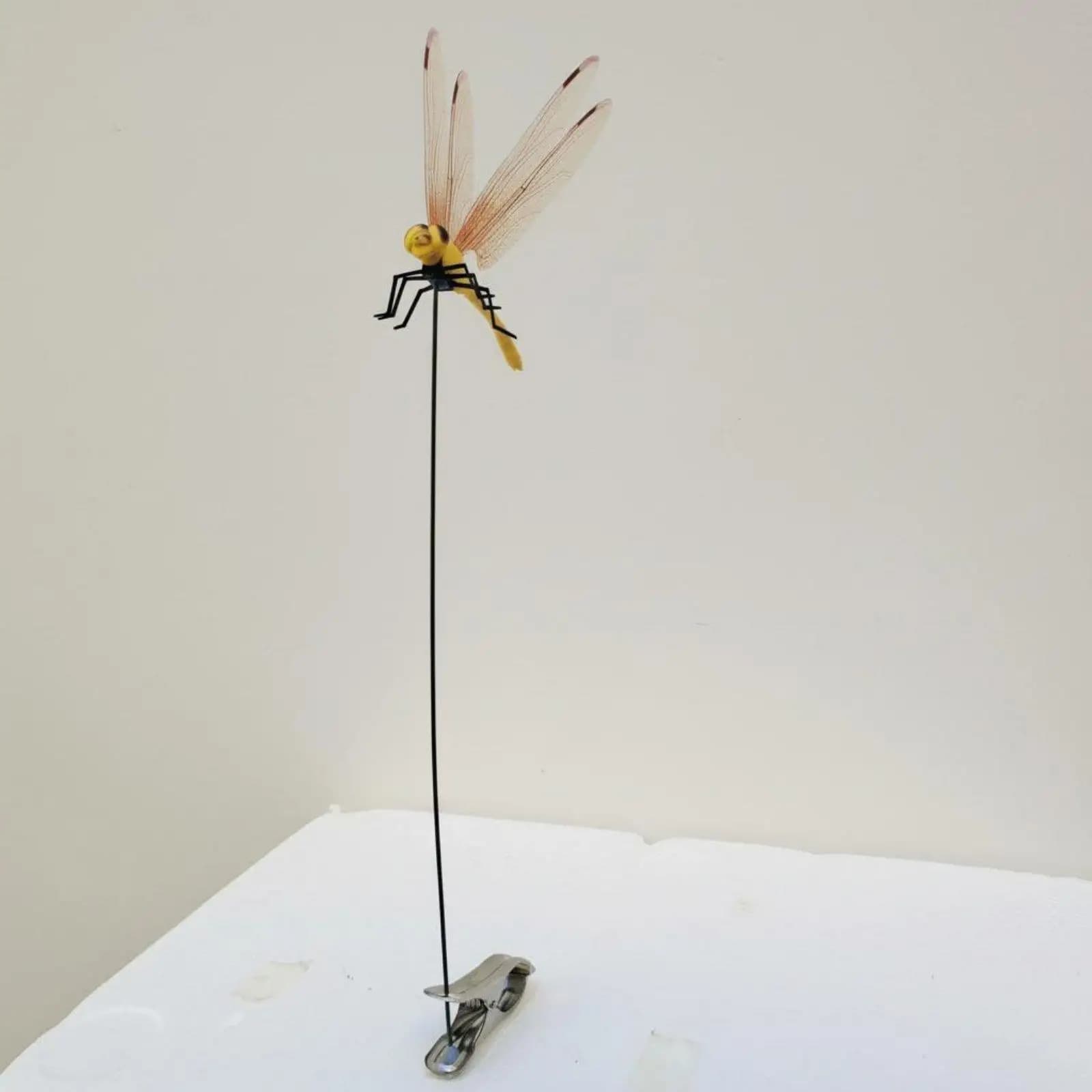 Realistic Decorative Dragonfly Clip Artificial Plants Decor Metal Stake for Flower Pot and Balcony