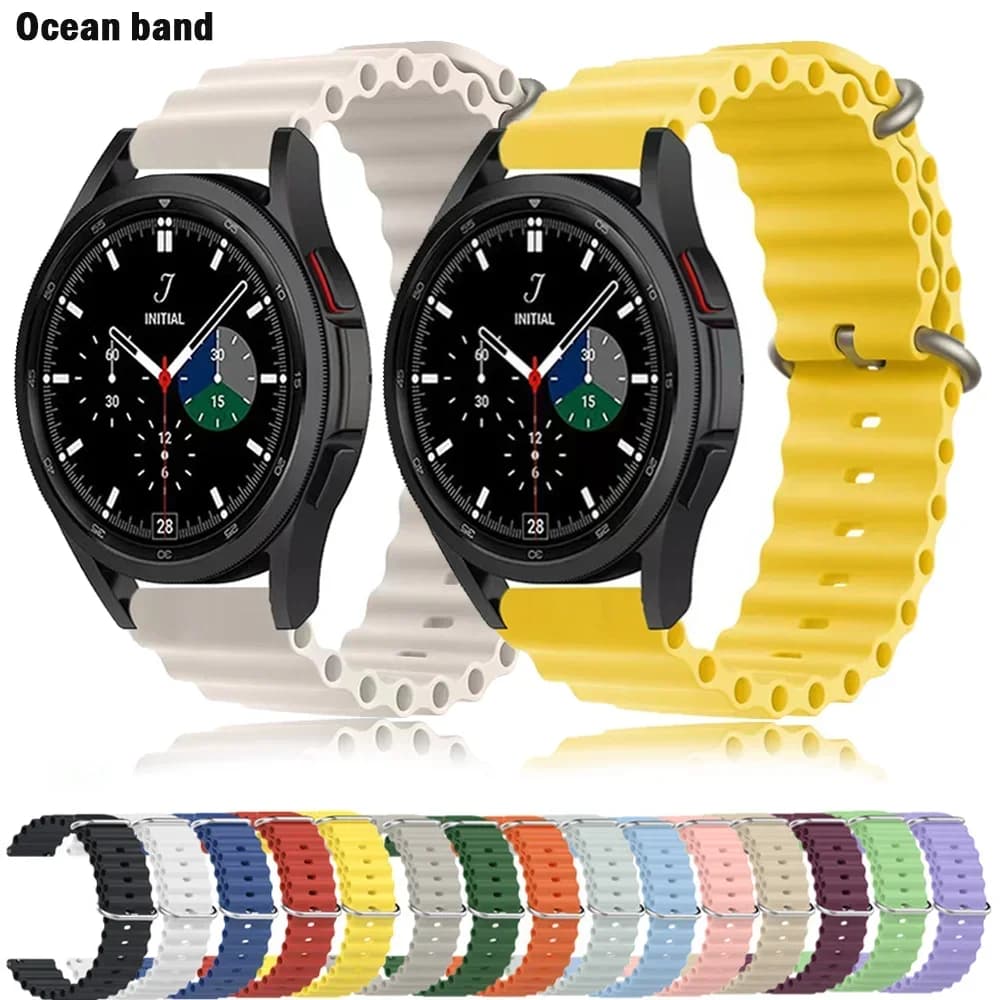 Cinturini oceanici per Samsung Galaxy Watch 6-4 classic/5-Pro/active 2/Gear S3 Silicone 22mm 20MM bracciale Huawei GT 4-3-2 cinturino dell'orologio