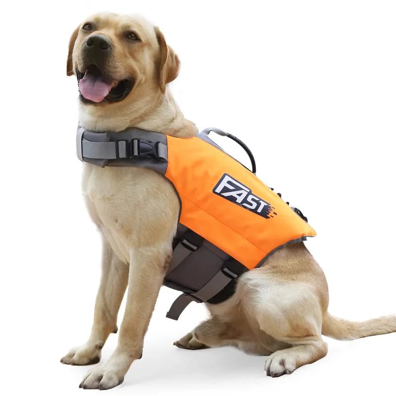 Giubbotto di salvataggio per cani Giubbotto di salvataggio per cani Ripstop per nuoto e canottaggio con strisce riflettenti Giubbotto galleggiante con maniglia di salvataggio