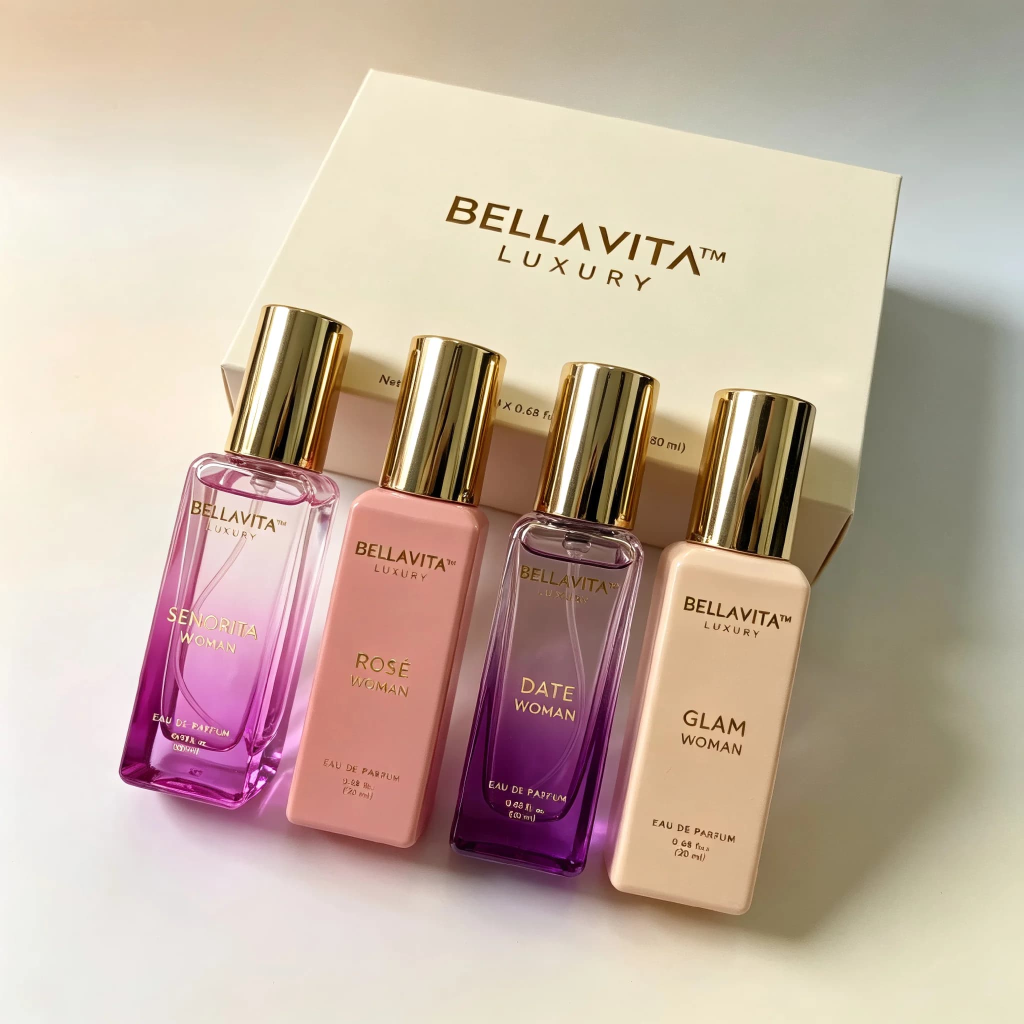 Bellavita Luxury Set Regalo di Profumi da Donna 4 Pezzi 80ml 2.71oz, Collezione di Fragranze Floreali Dolci Diverse, Regalo per Lei