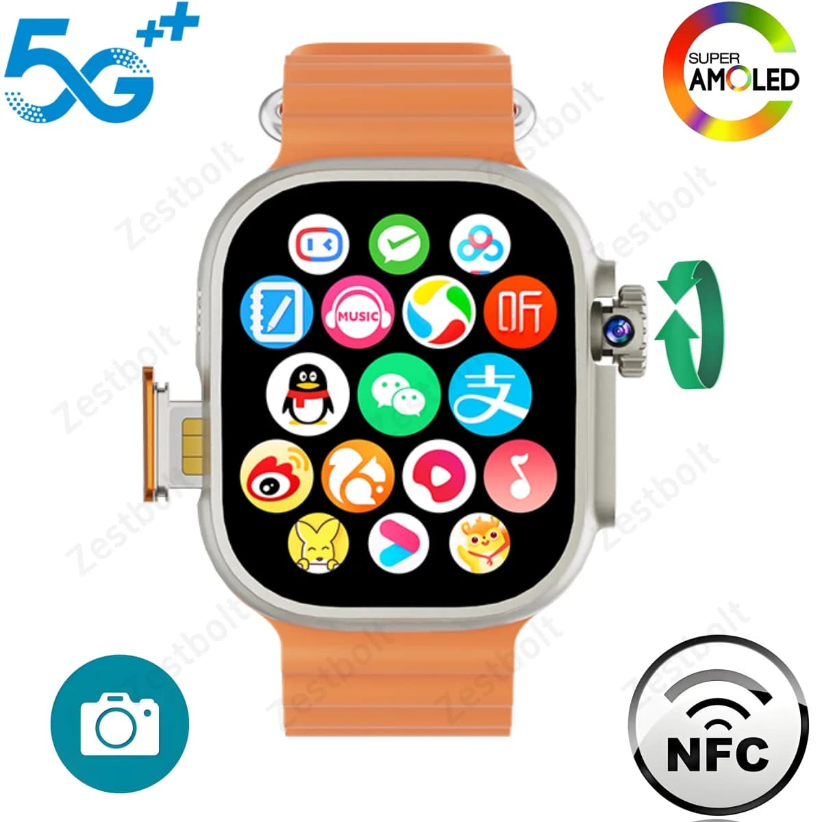 S10 Ultra 3 MAX Android 4G Smartwatch Touch ID da 2.29 pollici Amoled Smart Orologi Uomo Donna Con Fotocamera Rotante NFC GPS WIFI Bussola