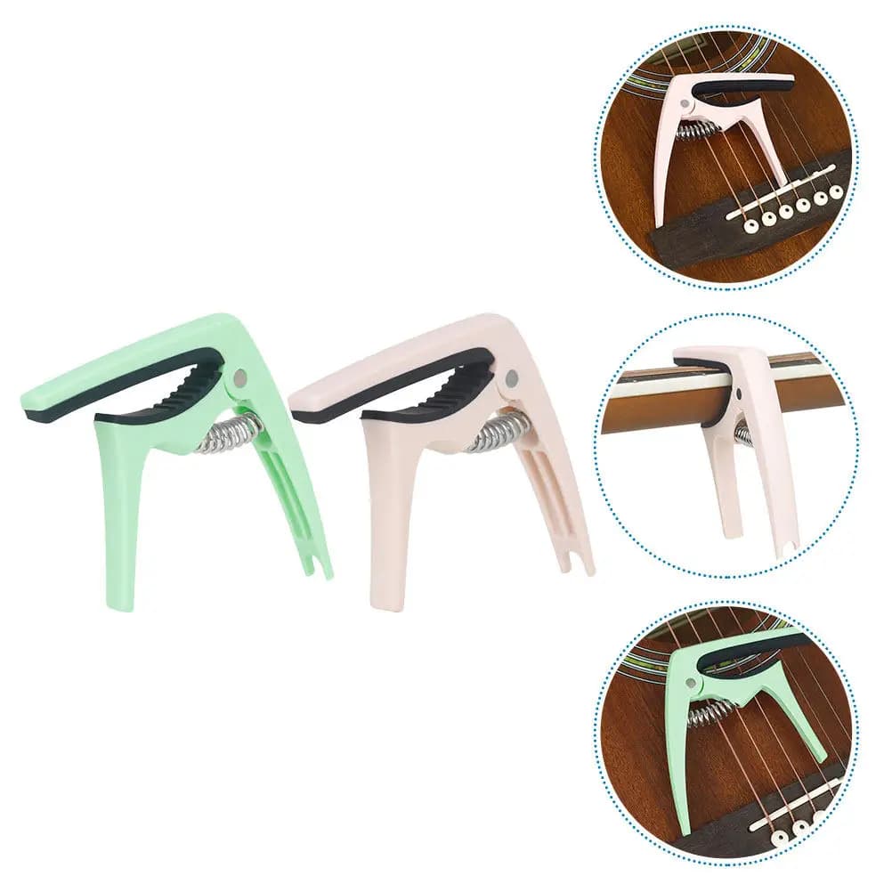 2 Pezzi Capotasto Portatile per Chitarra, Lavorazione di Precisione, Adattabile Universalmente per Chitarra Acustica, Elettrica e Ukulele, Morsetto per Modifica del Tono