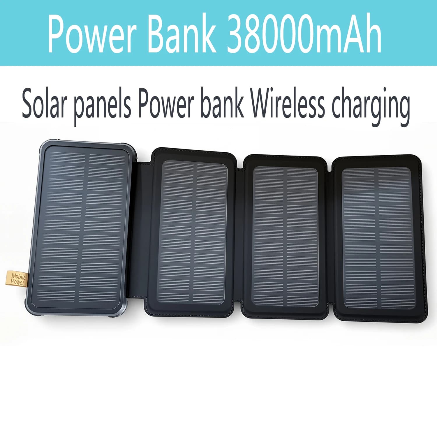 100% Power Bank Impermeabile da campeggio esterno Pannelli solari pieghevoli portatili 5V 2A Uscita USB Energia solare per il telefono Capacità reale