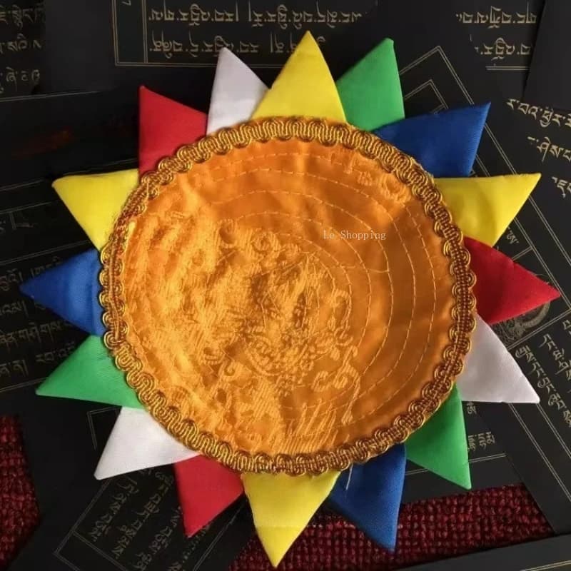 Tibetan Style Small Lotus Mat Yarn Material/Bell Pestle Pad Flowers Edge Religious Decoration Items Ritual Buddha Statue Pads