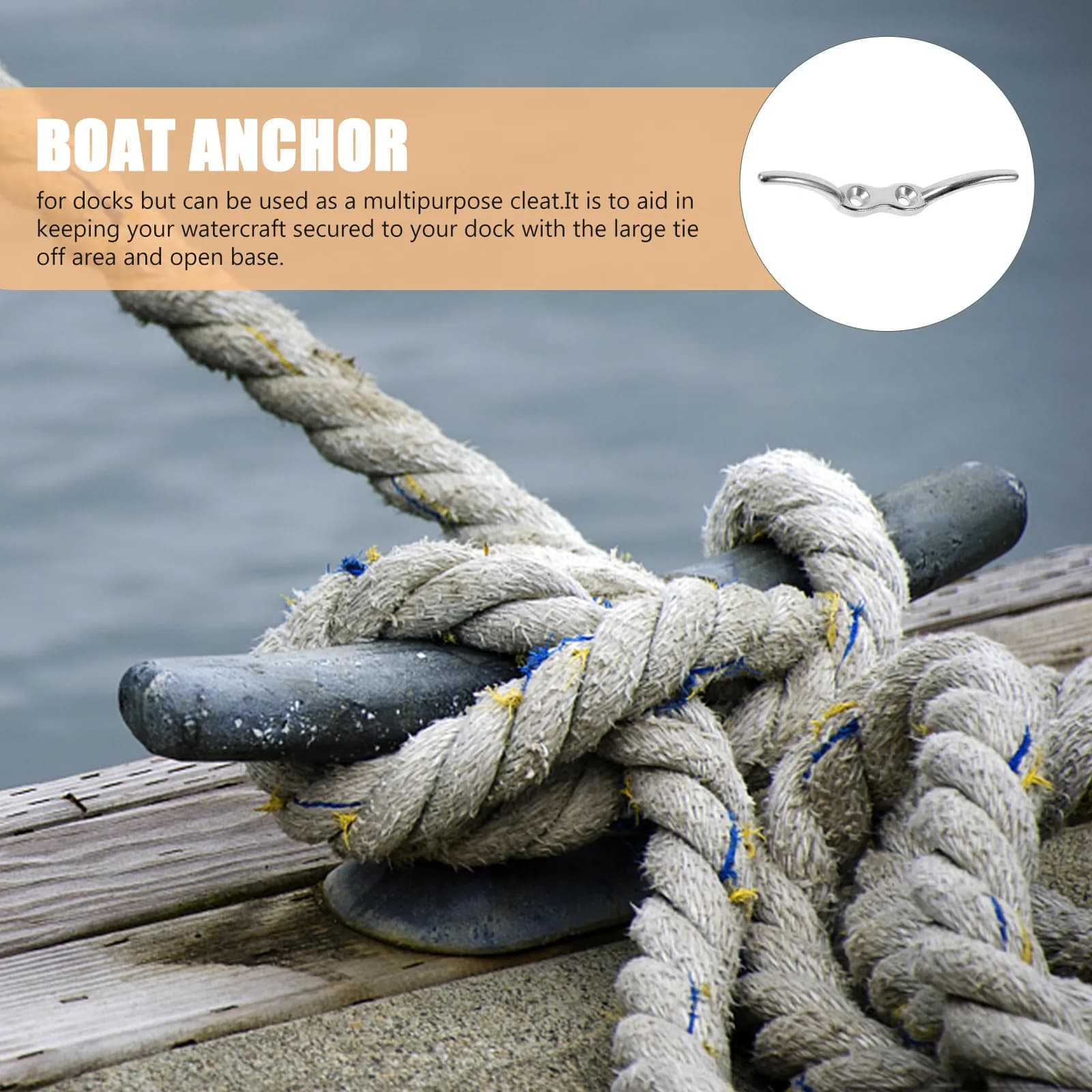 2 Pezzi Gancio per Aste di Bandiera in Acciaio Inossidabile, Bitta Grande per Ancoraggio, Sistema di Ancoraggio per Barche e Yacht
