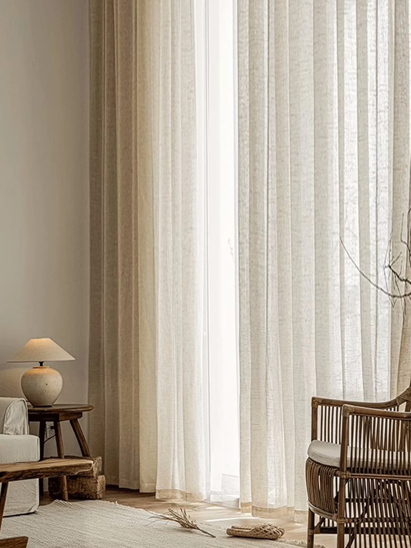 New Linen Curtains Natural Wood Wind Window Curtains