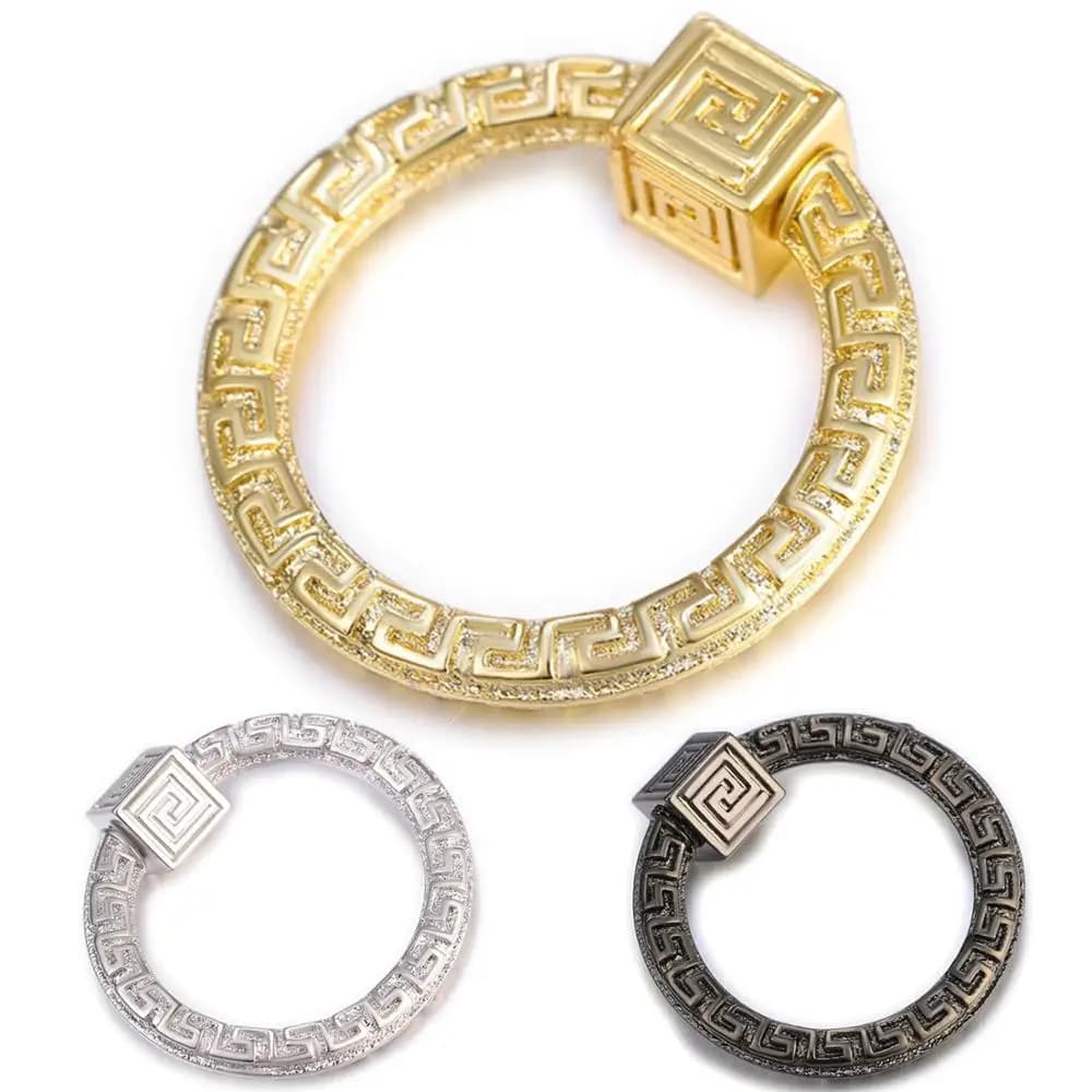 Moschettoni decorativi in rame placcato oro 18 carati Juya con chiusura a vite, accessori per la creazione di catene fai da te e gioielli con ciondoli