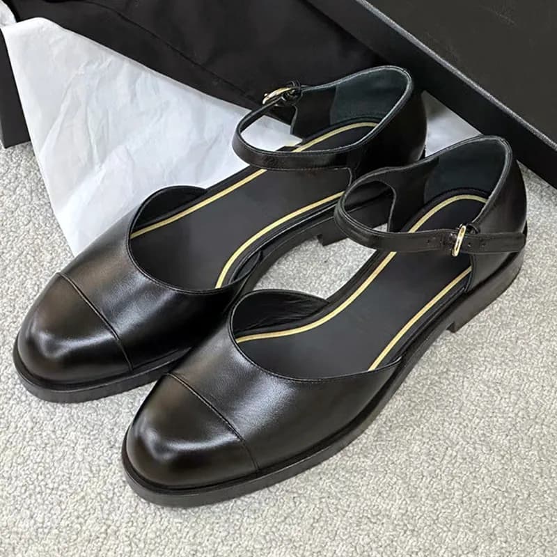 Stilista Scarpe Mary Jane con tacco grosso per donna Ballerine in morbida pelle PU nera Scarpe da donna Comfort con cinturino singolo