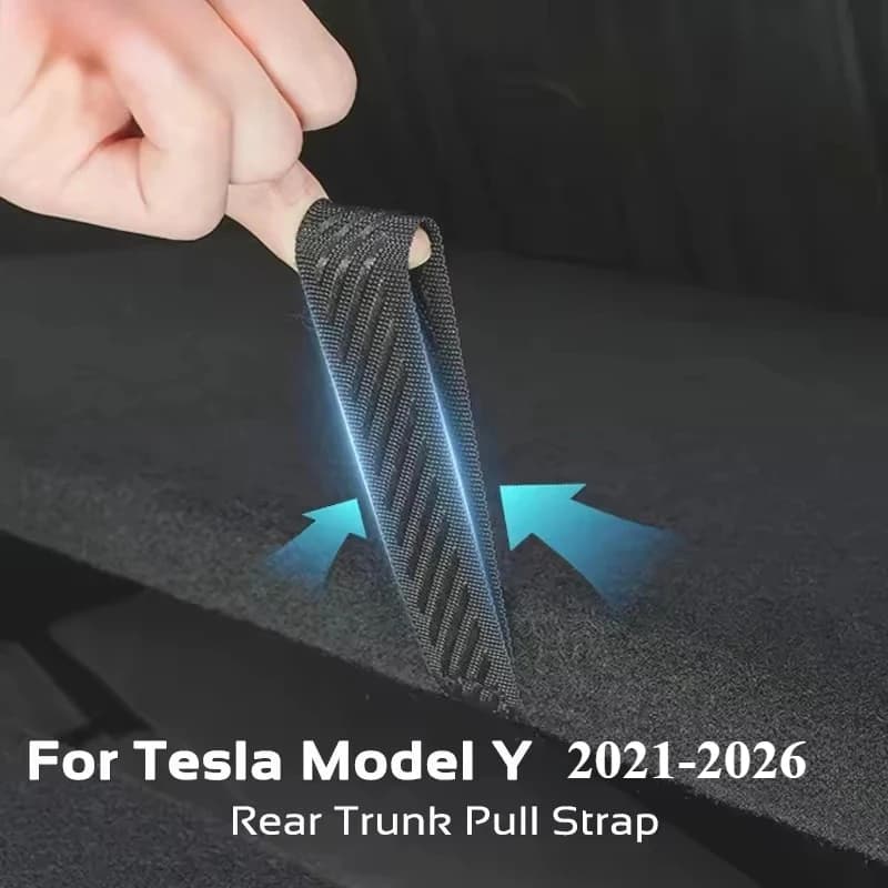 Rear Trunk Lid Pull Strap for Tesla Model Y 2021-2026 Juniper Launch Drawstring Rope Open Cover Handle Organizer Car Accessories