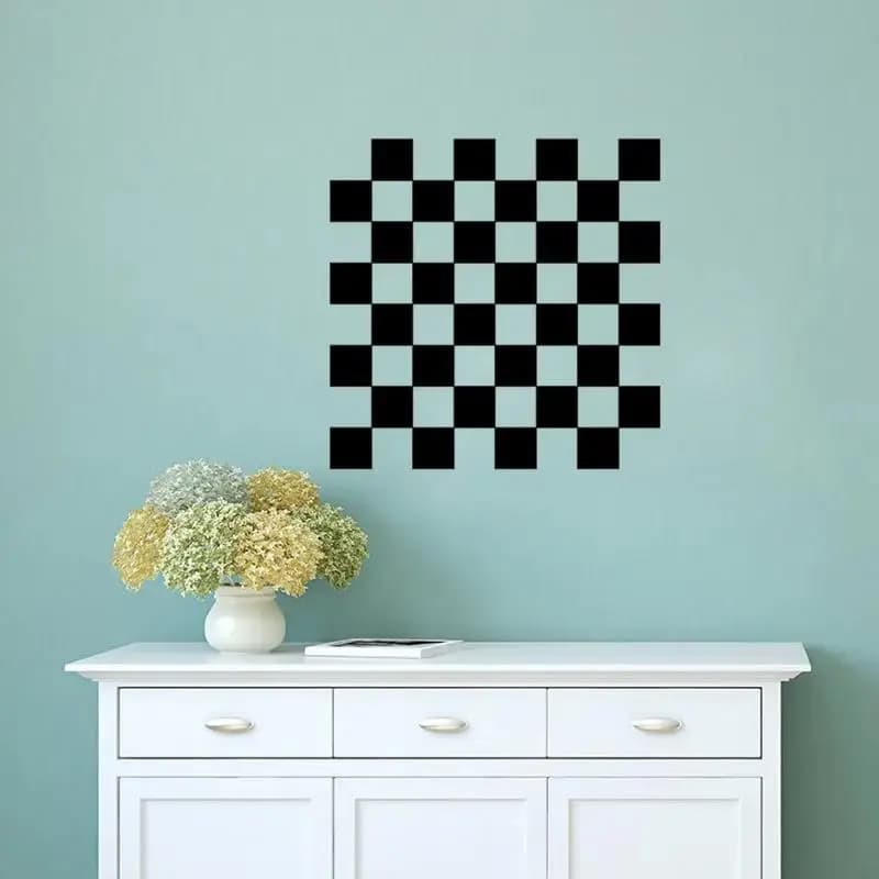 1 pz freddo in bianco e nero scacchi e scacchi gioco da tavolo adesivo da parete vinile autoadesivo impermeabile decalcomania d'arte per la camera da letto di casa