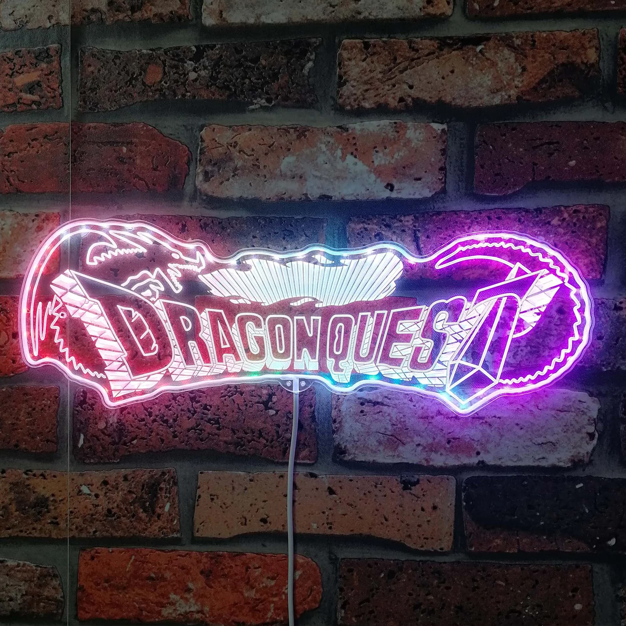 Insegna al neon a LED Dragon Quest, insegna a LED con luce notturna per giocatori, insegna al neon per sala giochi