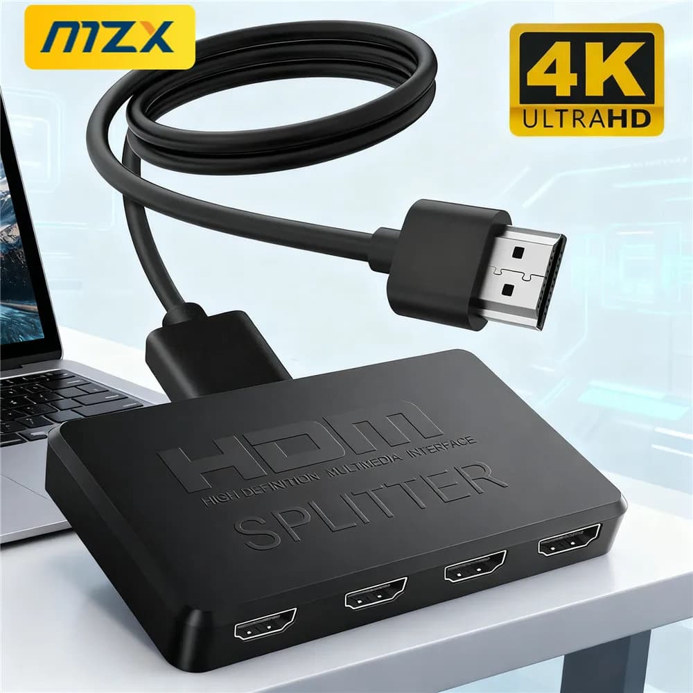 Switch splitter 1 in 4 out compatibile HDMI KVM 4K 2K 4x1 HDTV Switcher Adattatore Selettore video HD per accessori di configurazione PC portatile