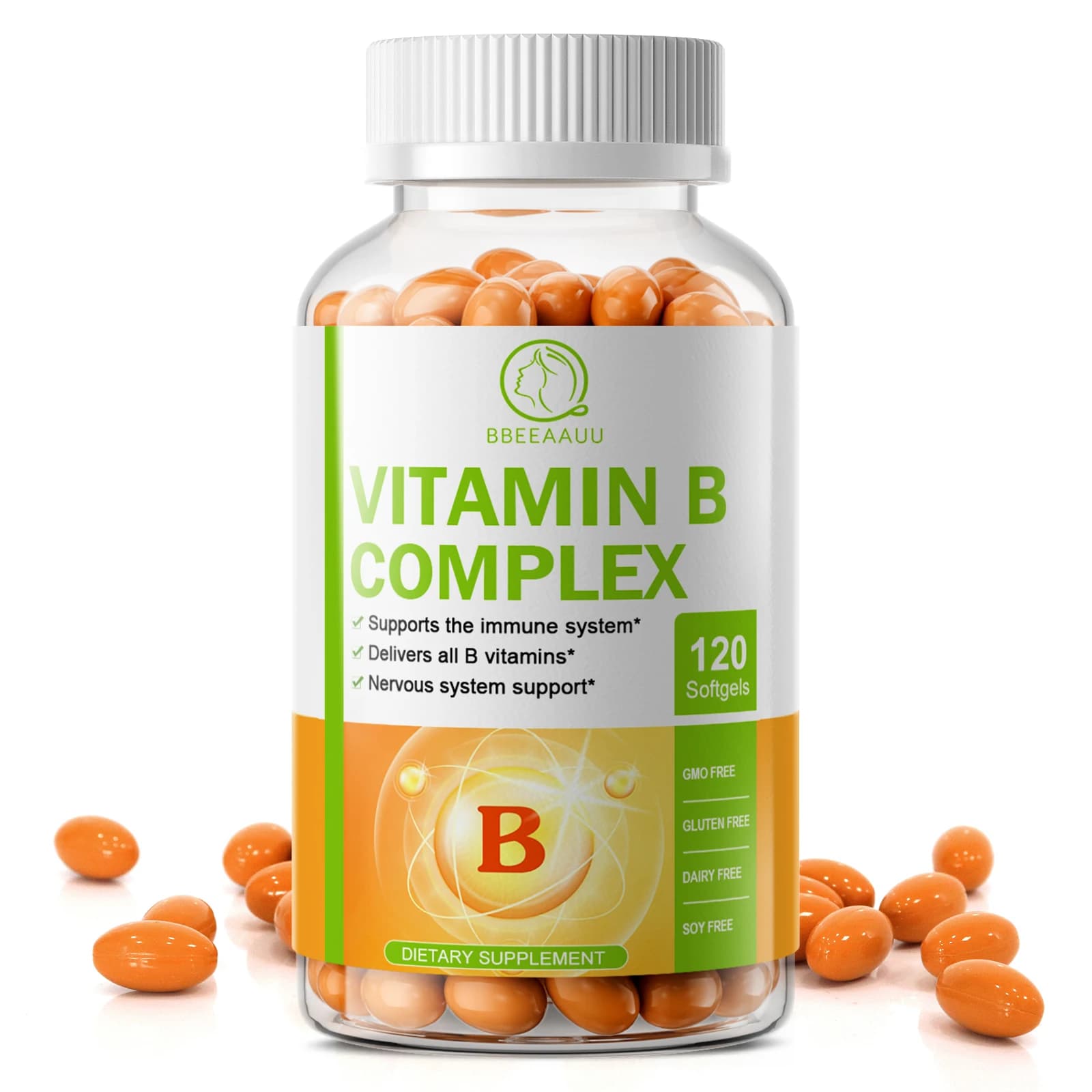 BBEEAAUU Capsule complesse di vitamina B Super B (vitamina B1, B2, B3, B5, B6, B12, acido folico, biotina, COQ10) Contiene tutte le vitamine B