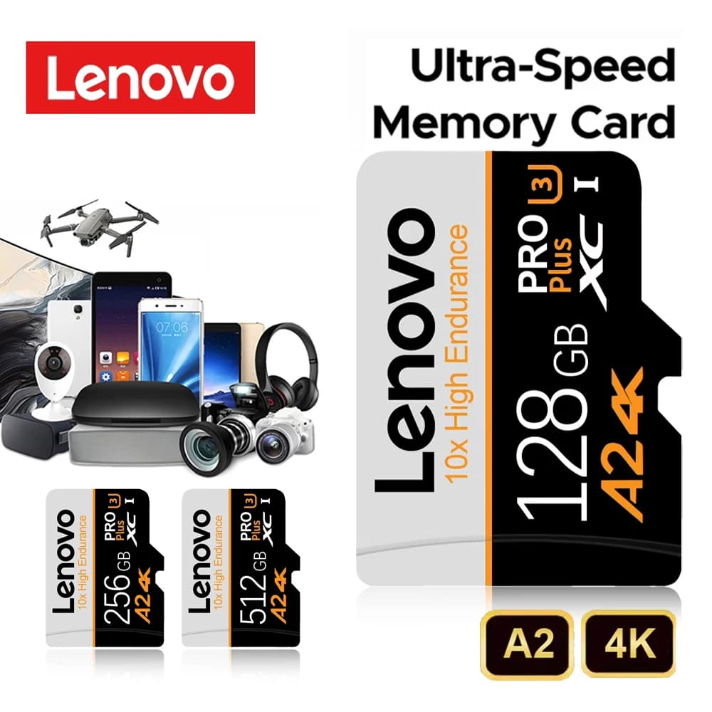 Lenovo Micro TF SD Card 512GB SD Memory Card 256GB High Speed Cartao De Memoria SD 128GB For Electronic Devices Video Games Card