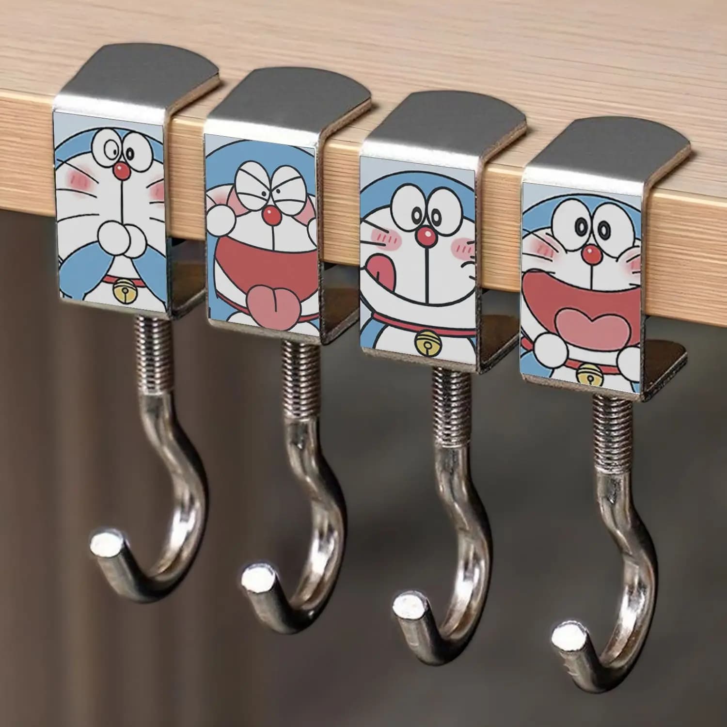 Doraemon Desk Side Bag Hook Removable No‑Stick Hanger for Schoolbag Desktop Side Storage Hook