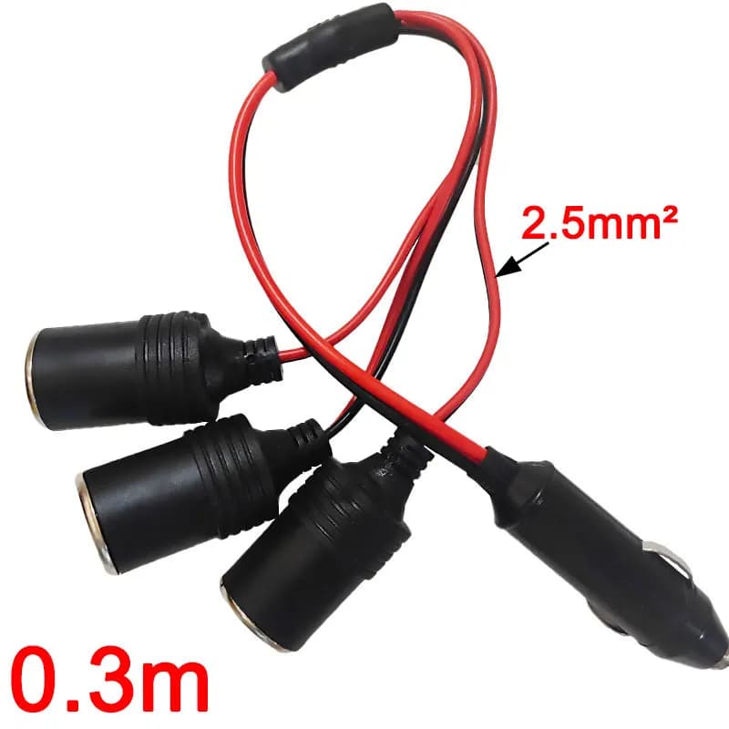 1Pc Gadpow 1 to 3 Car Cigarette Lighter Splitter Adapter Power Charger Port 12/24V Plug Socket with 15A Fuse
