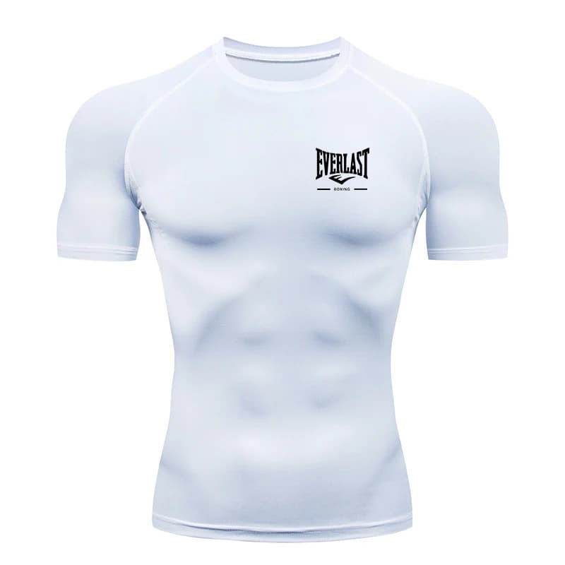 2026 new style men's running tight T-shirt short-sleeved gym sportswear fitness shirt