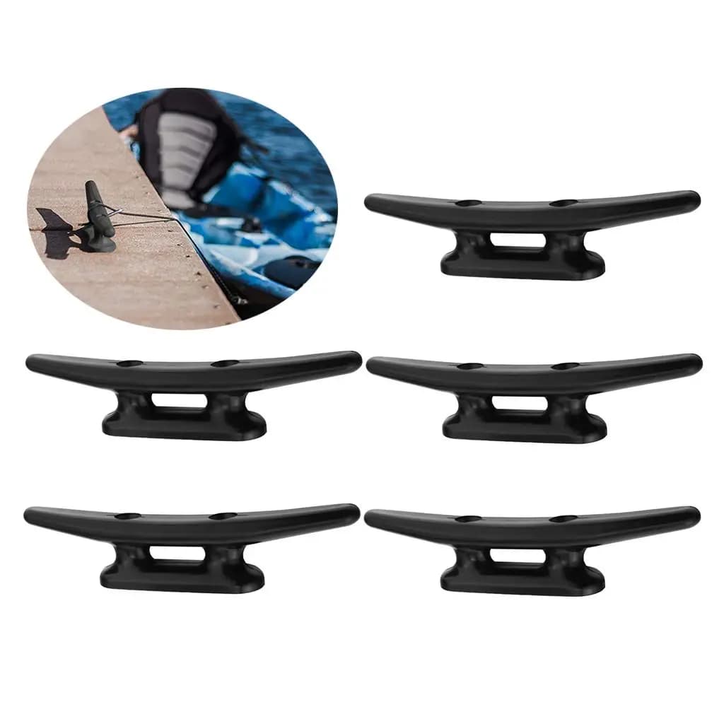 5x Bittele per Ancoraggio in Nylon Nero da 98mm per Barche/Nautica