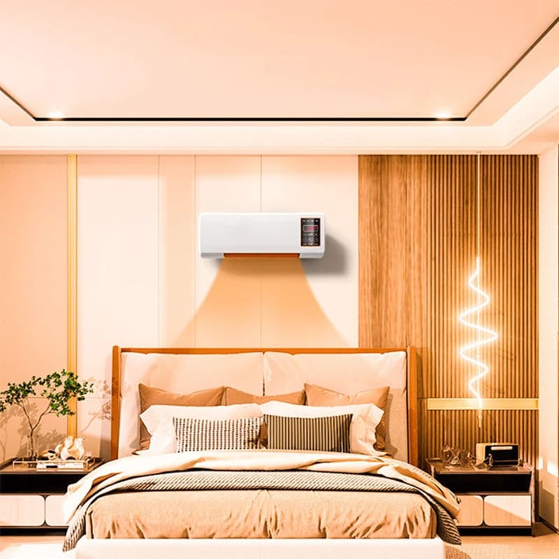 1800W Riscaldatore a ventola Simulazione Condizionatore d'aria Riscaldatore elettrico Riscaldamento Ventilatore di aria calda Home Office Camera da letto Bagno Scaldino Macchina