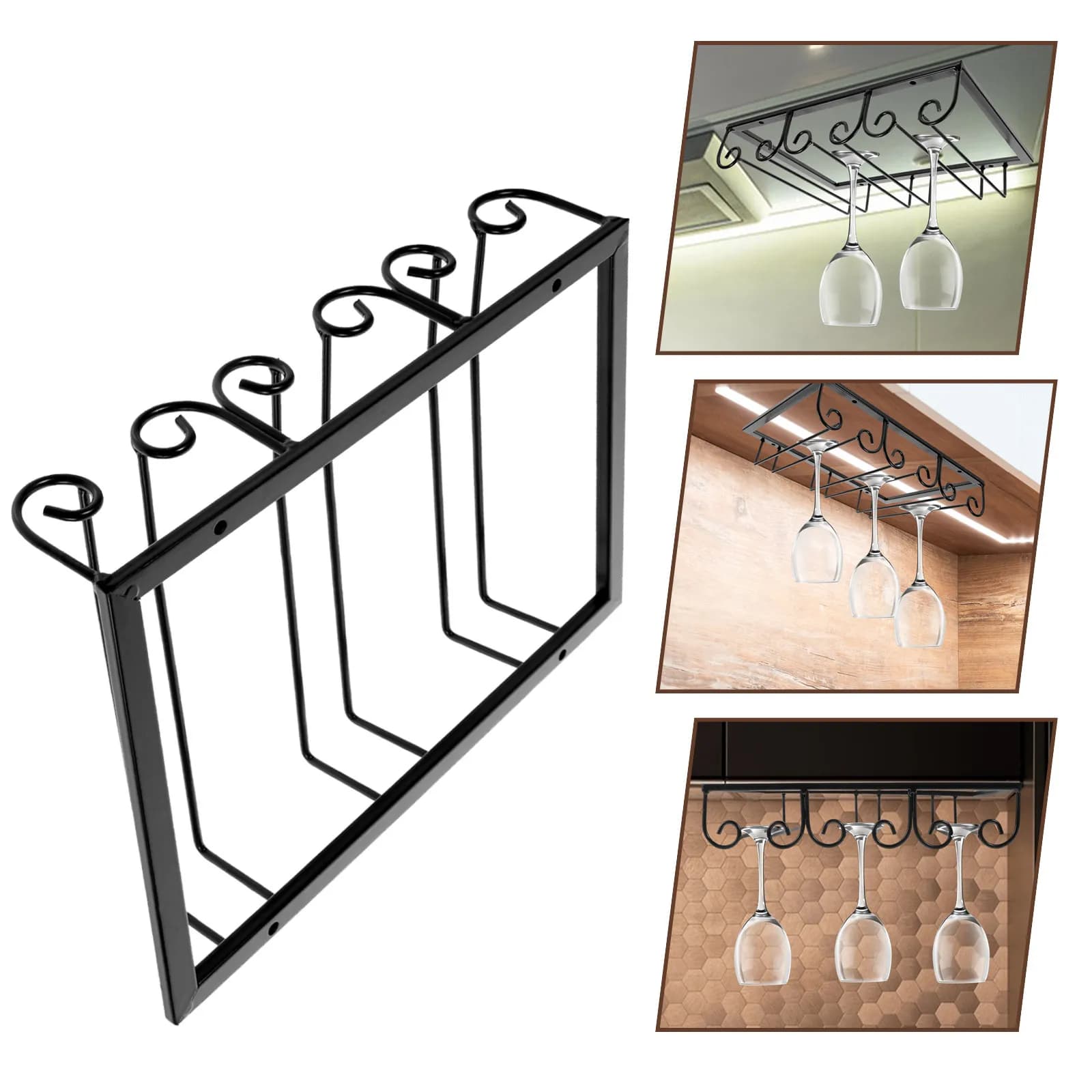 Portabicchieri da Vino in Ferro da Appendere Sotto Scaffale, Organizzatore Robusto per Bar, Cucina, Casa, Hotel, Feste, Portabicchieri da Bar, Organizzatore per Bicchieri