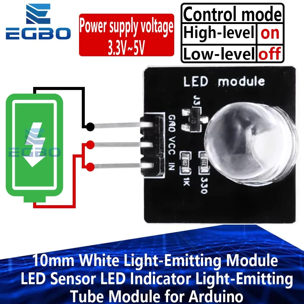 White LED module light emitter module 1~2 pieces 10 mm for Arduino