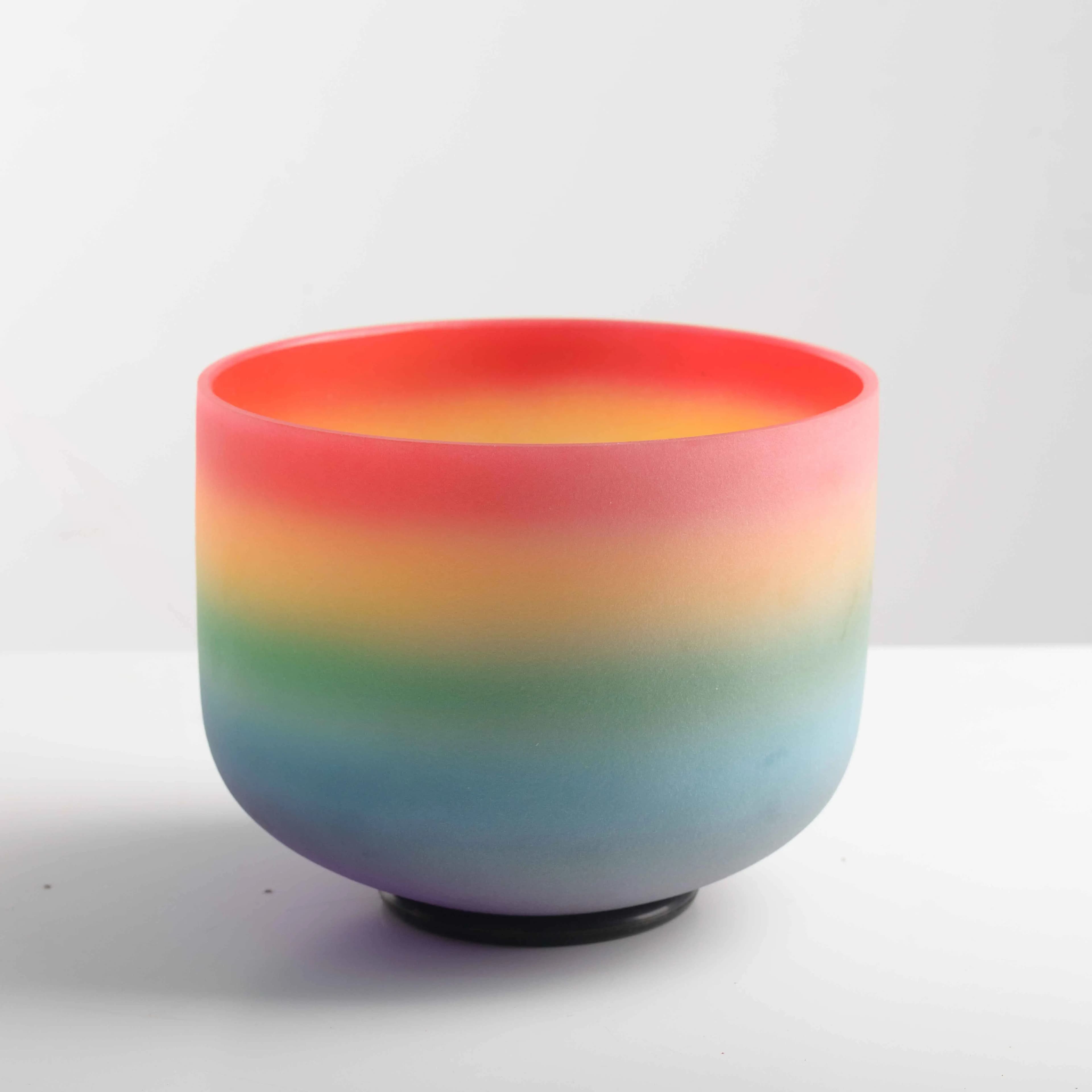 Hye-eun 8inch Rainbow Quartz Crystal Singing Bowl Meditation Chakra Musical Instruments Spiritual Mindfulness Sound Bowls