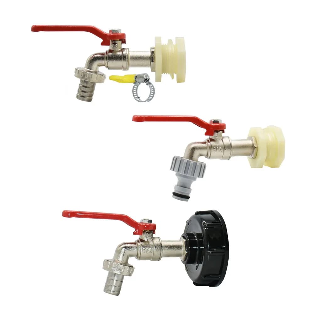 IBC Nipple Tank Faucet Adapter S60X6 Thread 15mm Garden Pipe Quick Connecting Faucet Alloy Tank Fitting 1000 Liter IBC Tank Valve