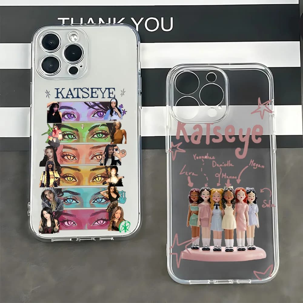 Hot Kip Pop KATSEYES Cassa Del Telefono Per iPhone 17 16 16e 15 14 13 12 11 Mini Pro Max X XR XSMax 7 8 Air Plus Trasparente Della Copertura Posteriore