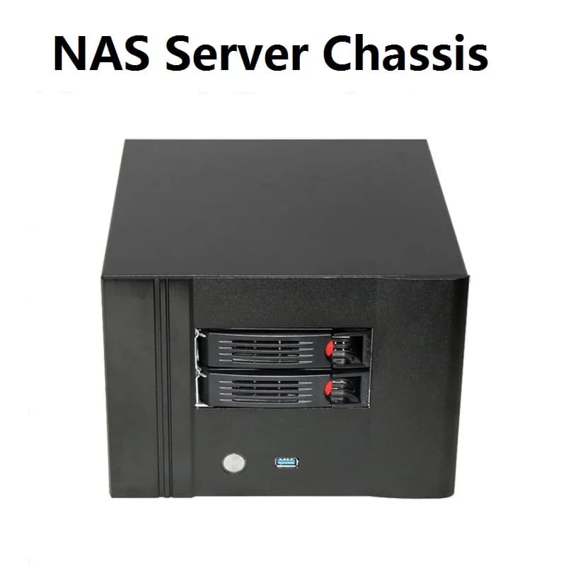 Telaio per server NAS Piccolo spazio di archiviazione Hot-Swap Pannello in alluminio ITX a 2 alloggiamenti Custodia per computer IPFS NAS2