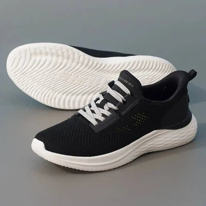 Skechers Men's Sports Lawson Slip-On Walking Mesh Breathable Lightweight Casual Shoes 211109-BLK