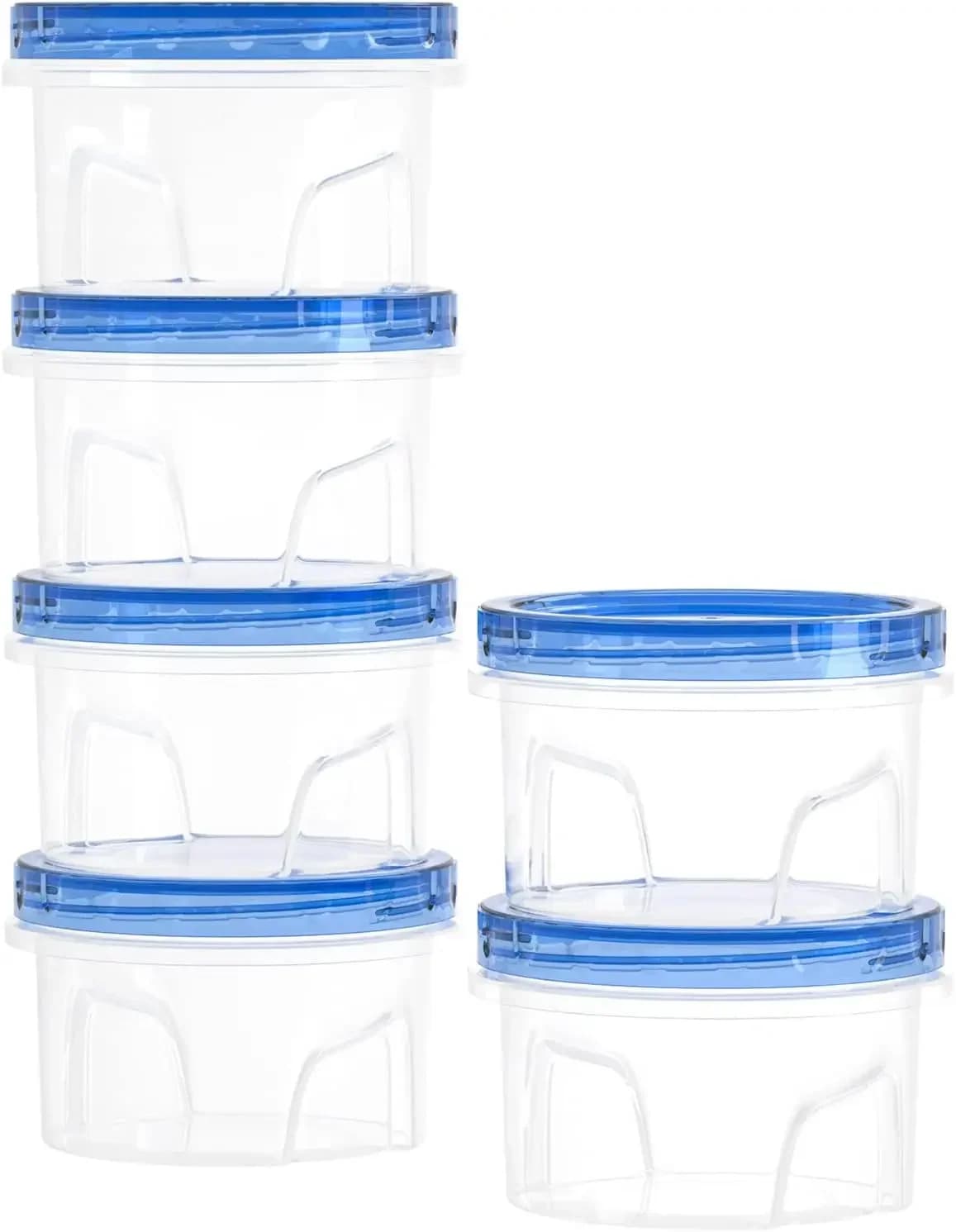 Contenitori per Congelatore con Coperchi, Contenitori Rotondi Riutilizzabili Senza BPA con Coperchi a Chiusura Ermetica per Preparazione Pasti in Cucina