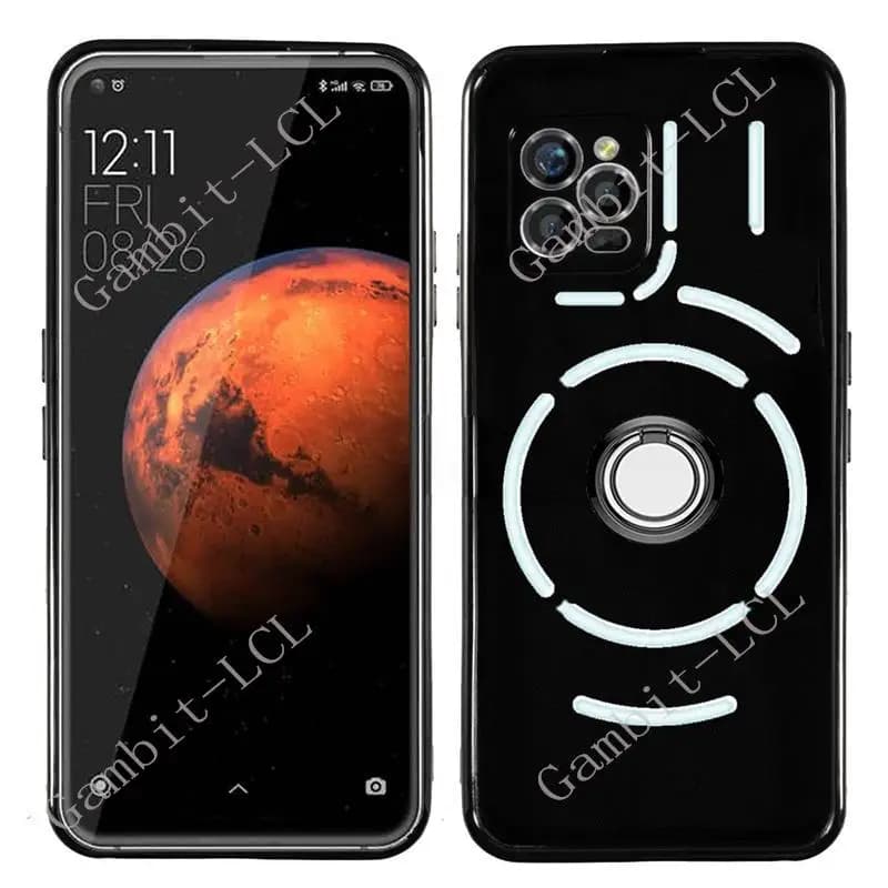 For Unihertz Luna 6.81" 2023 Back Ring Holder Bracket Phone Case Smartphone TPU Soft Silicone Cover