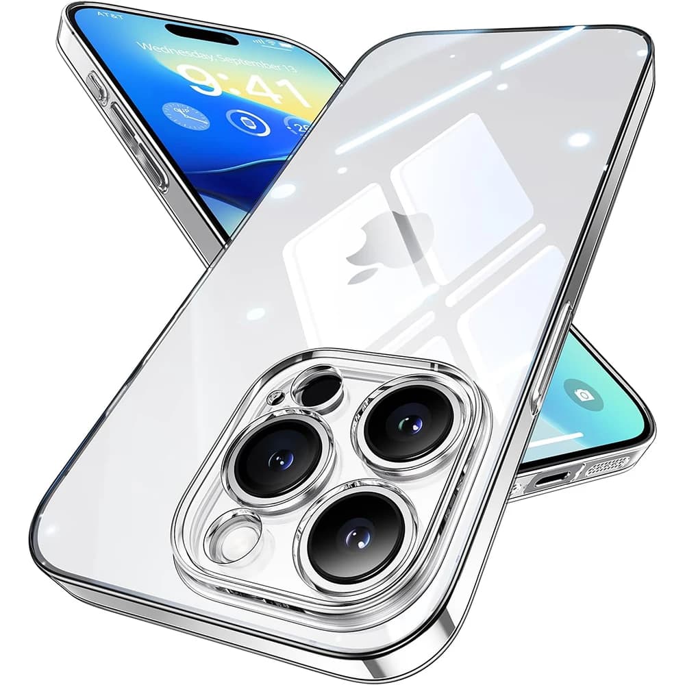 Custodia rigida trasparente di lusso per iPhone 16 15 14 Plus 13 12 11 Pro Max Cover posteriore in cristallo ultra sottile PC Slim Shell Coque