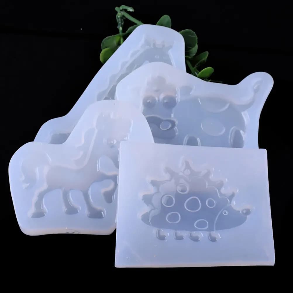 Set di 5 Stampi in Silicone a Forma di Animale per Fondente, Sapone, Creazioni Fai-da-Te, Gioielli, Resina, Antiaderenti e Facili da Usare