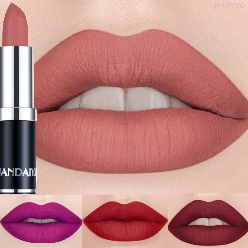 HANDAIYAN 12 colori velluto opaco rossetto sexy rosso rosa tinta labbra tazza antiaderente lucidalabbra idratante labbra ad alto pigmento cosmetici