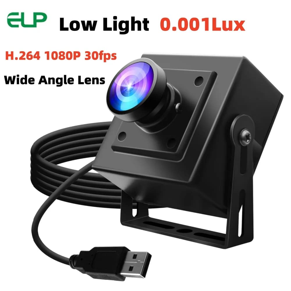 ELP 0.0001Lux Starvis Light USB Camera 1080P 30fps H.264 Webcam with wide-angle lens HDR 100dB UVC Laptop Webcam
