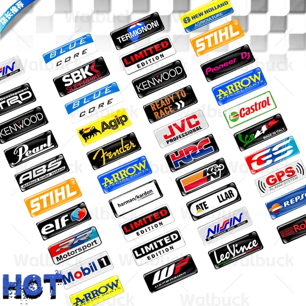 Adesivo Riflettente 3D con Colla a Goccia per Moto, Biciclette, Caschi, Serbatoi, Accessori Auto, Decalcomania Sponsor per Yamaha, Kawasaki, Honda, Suzuki