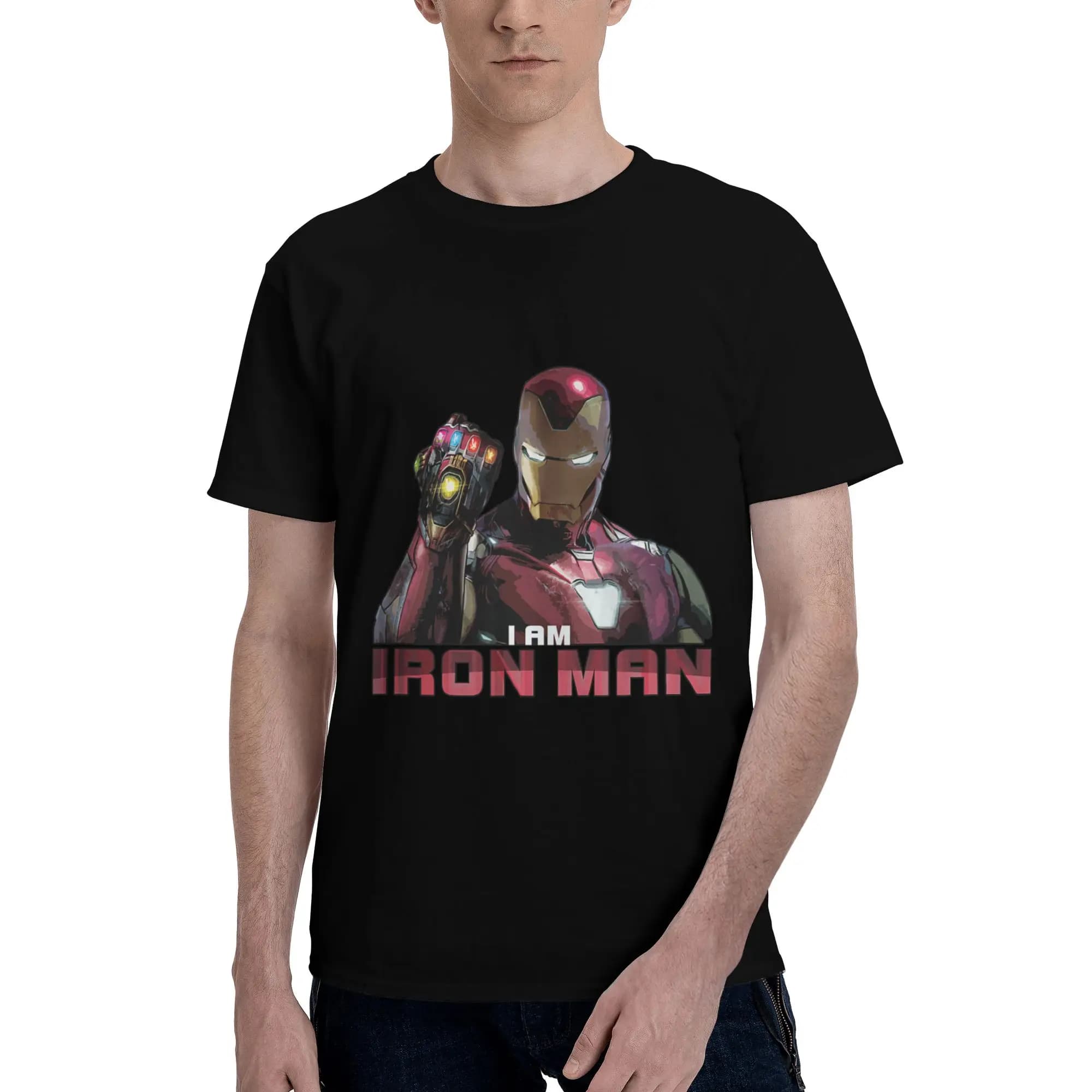 Marvel Avengers Endgame I am Iron Man T-shirt da uomo Abbigliamento T-shirt a maniche corte fugees 100% cotone
