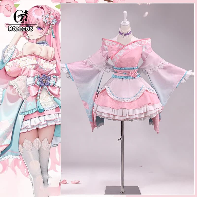 Costume Cosplay ROLECOS NIKKE Dea della Vittoria Dorothy, Kimono da Viaggio Primaverile, Abito Rosa per Donne, Nuova Skin