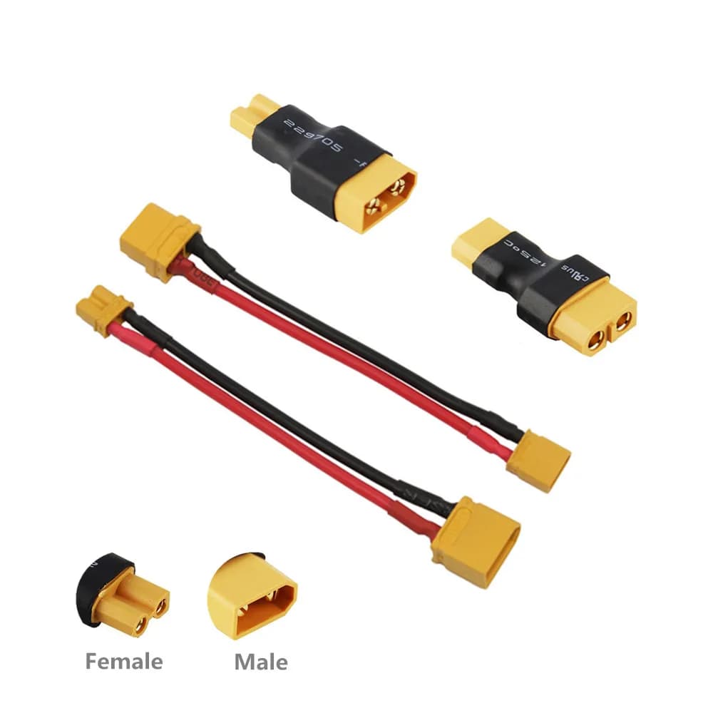 1 pz XT60 a XT30 Adattatore del Connettore Maschio/Femmina Spina 10 CM 16AWG Cavo di Filo di Silicone per RC FPV Quadcopter CineLog35 Drone parti
