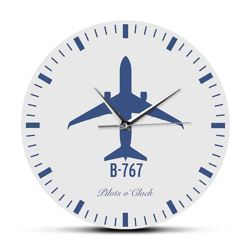 Orologio da parete personalizzato con nome del pilota per uomo Cave Bedroom Boeing 767 Aereo Avaition Home Decor Orologio da parete personalizzato per aviatore