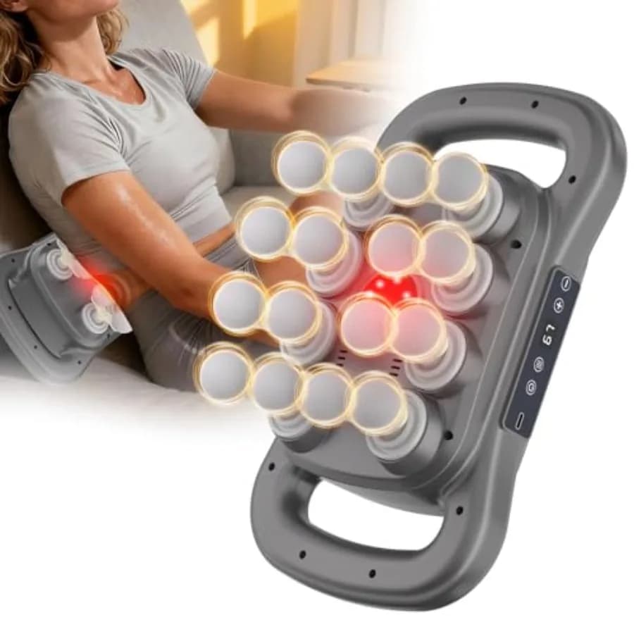 Electric Massage Gun 16 Textile Heads Deep, Cordless Massage for Collo/Spalle/Gambe/Piedi/Braccia/Corpo for Allevia il Dolore 9