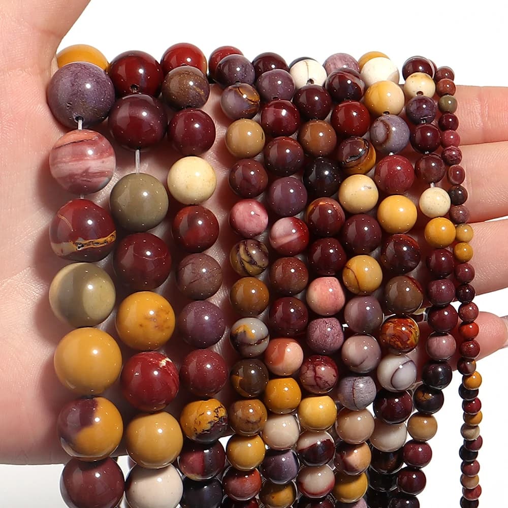 1 Strand Mookaite Gem Stone Beads Round Natural Stone Loose Spacer Beads For Jewelry Making DIY Necklace Bracelet Accessories