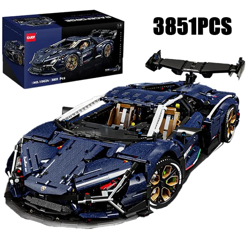 Set di Costruzioni Tecniche 3851 Pezzi, Modello di Auto Sportiva Super Veloce 1:8, Blocchi Meccanici per Costruzione di Veicoli da Corsa, Giocattolo Regalo