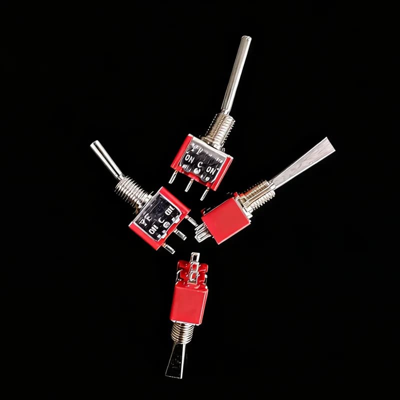 Interruttore a levetta con leva piatta - 3 pin, 2/3 posizioni, stelo corto/lungo da 12mm/21mm, 2 pezzi. Perfetto per l'allestimento di pannelli per auto RC/droni