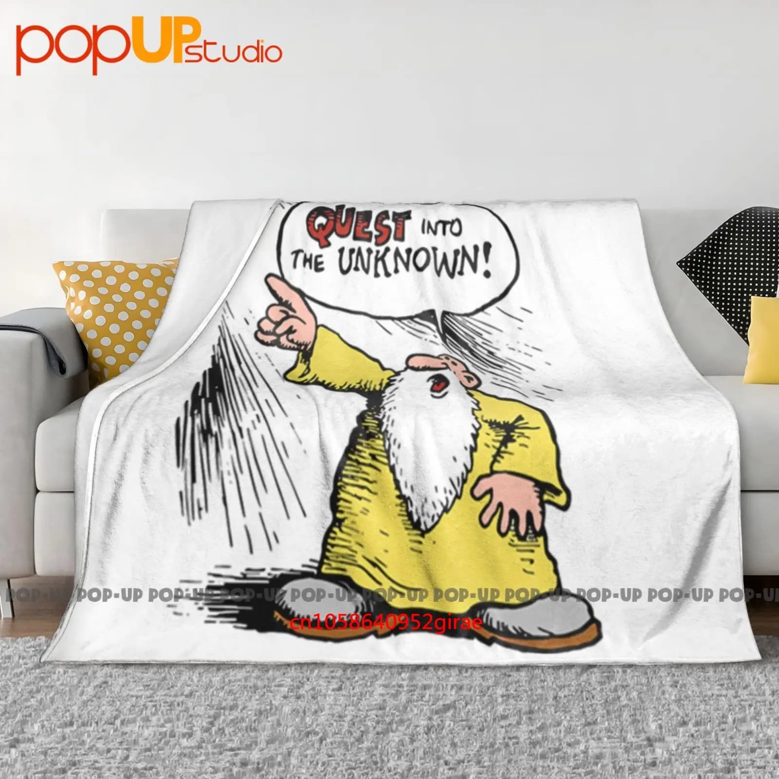 80S R Crumb Robert Into The Unknown Mr Natural Underground Comix Coperta ultra morbida Trapunta Copridivano invernale Copriletto