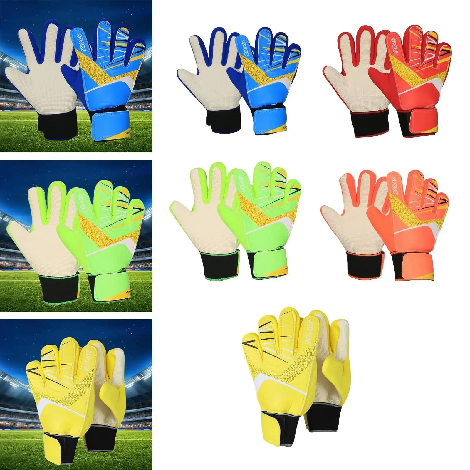 Guanti da portiere da calcio per bambini per principianti Forniture sportive alla moda Regalo Guanti protettivi leggeri antiscivolo per ragazzi e ragazze
