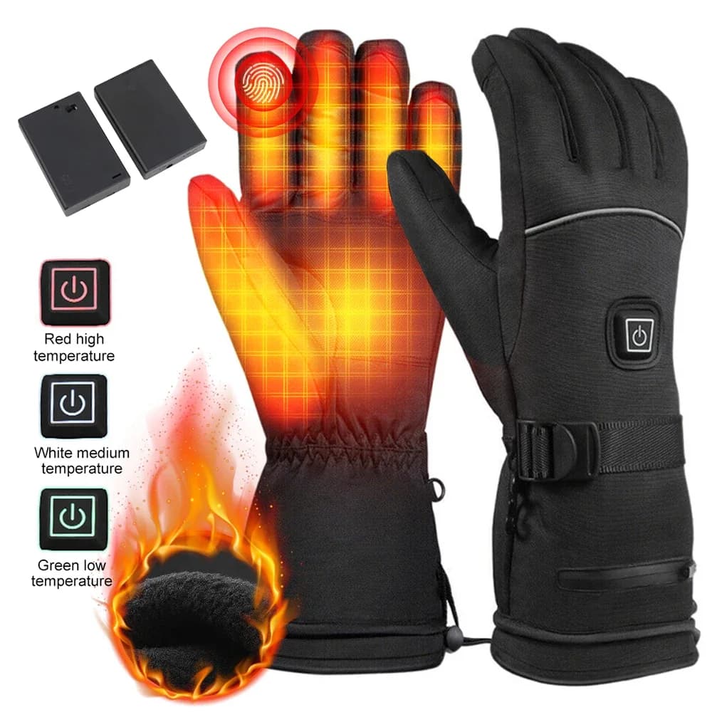 Guanti da moto Guanti riscaldati da moto impermeabili Touch screen Guanti da equitazione da corsa per moto alimentati a batteria per l'inverno