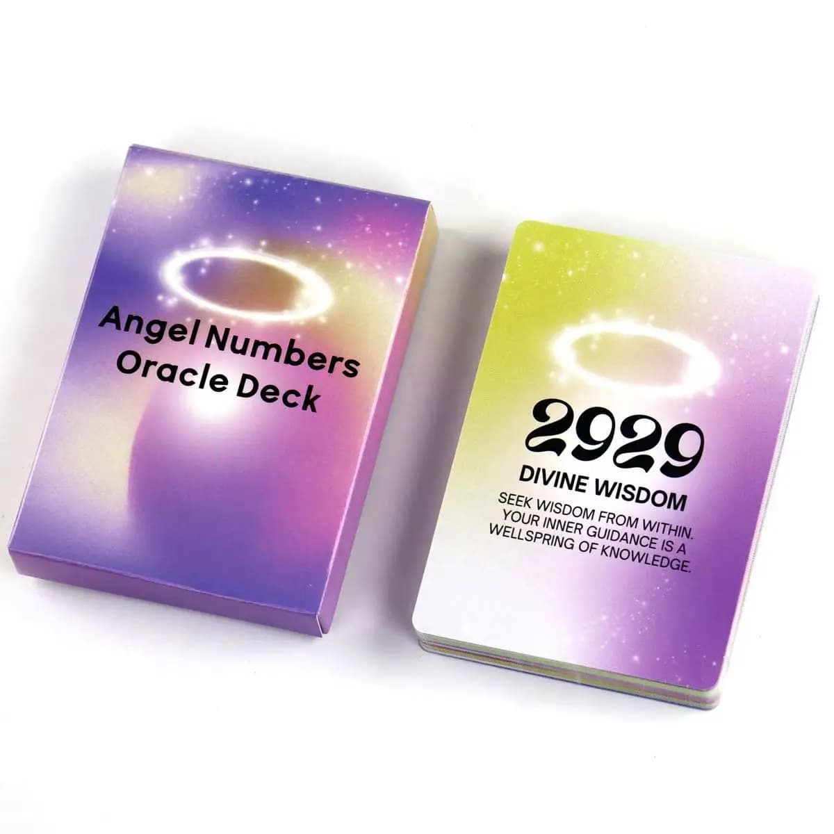 Angel Numbers Oracle Deck 10,4 * 7,3 cm per ricevere la guida divina 40 carte numerologiche
