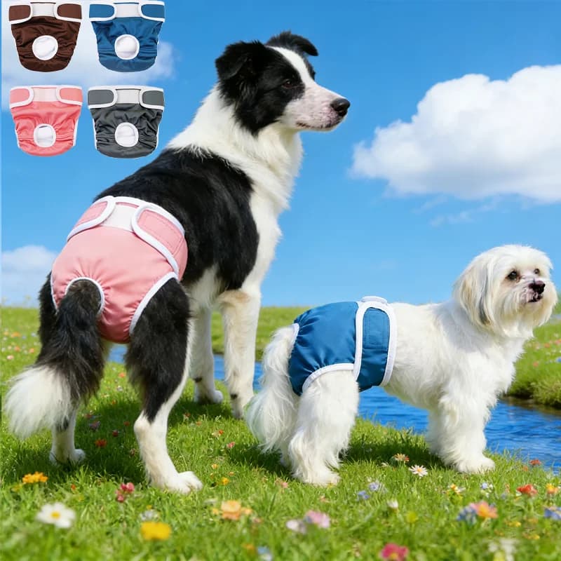 Pannolini Riutilizzabili per Cani Femmina di Taglia Piccola, Media e Grande - Mutandine Impermeabili per Cuccioli, Biancheria Intima Mestruale Regolabile per Animali Domestici